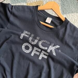 Vintage 70s Hidden Message F*ck Off T Shirt | Novelty Fold In | Large (19.5x27”)